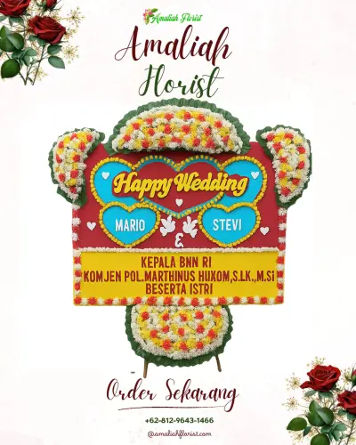 Karangan Papan Bunga Pernikahan di Wanayasa